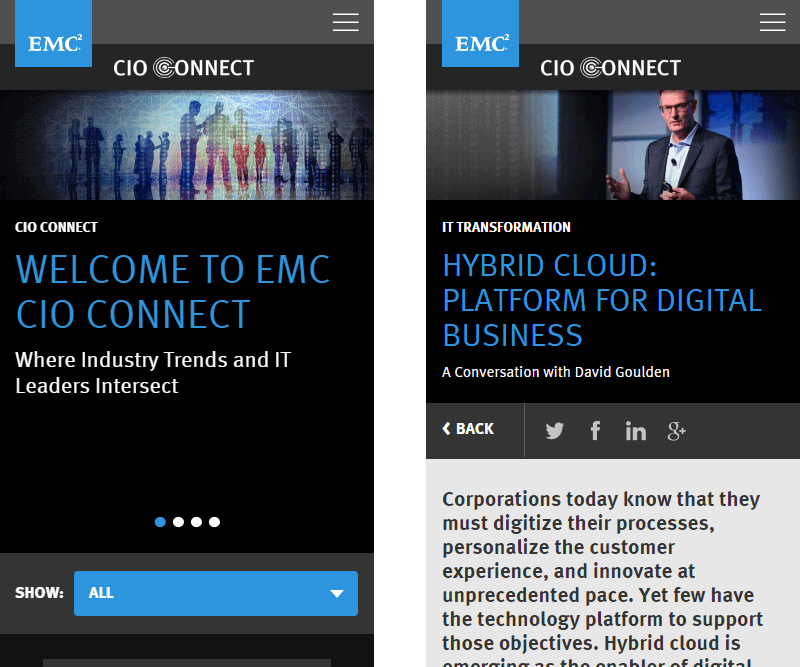 Project Image: CIO Site Mobile Screenshot