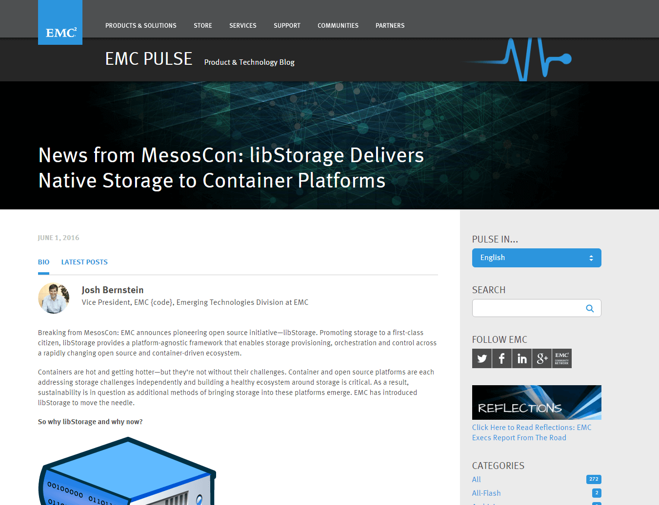Project Image: EMC Blogs Article Page Screenshot