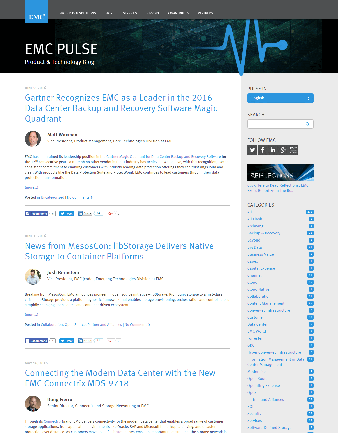 Project Image: EMC Blogs Landing Page Screenshot