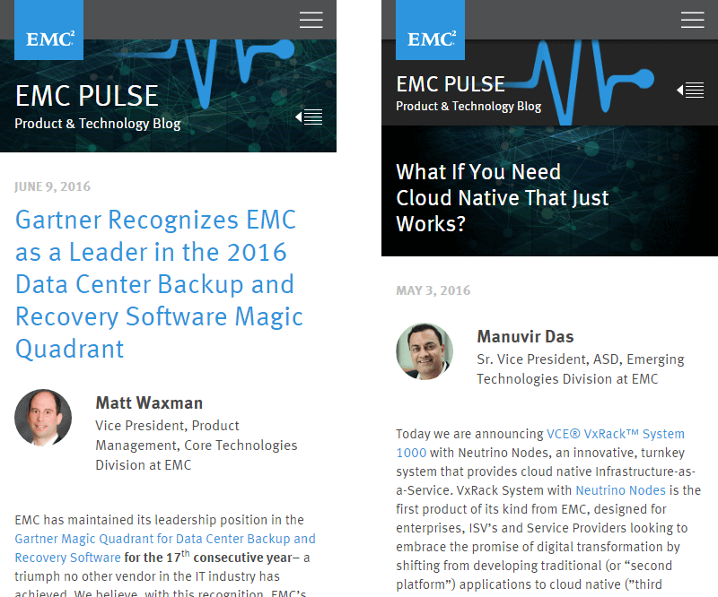 Project Image: EMC Blogs Mobile Screenshot